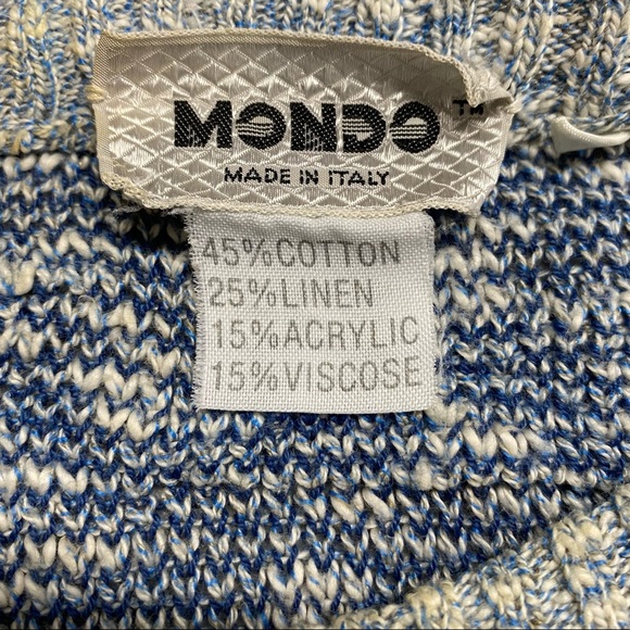 Vintage Mondo Sweater Hidden Sailboat Blue White - Picture 2 of 7